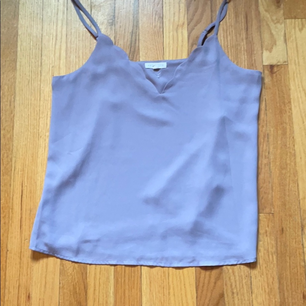 Tank with scalloped neckline